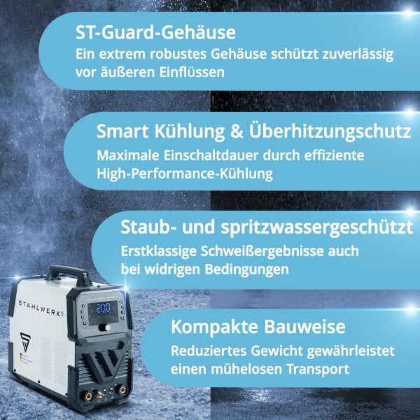 STAHLWERK Schutzgas Schweißgerät AC/DC WIG 200 Puls Pro Digital Spot 200 A