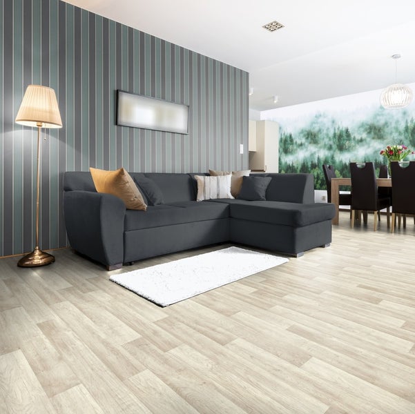 PVC Bodenbelag Meterware Holzoptik hell Vinylboden mit Schaumrücken 300 cm breit (Meterware)