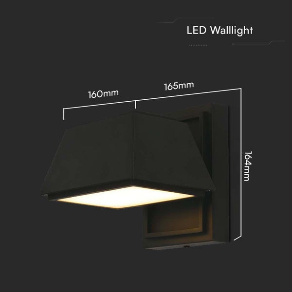 LED-Wandleuchte mit Maßangaben
