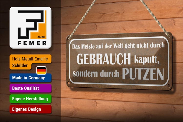 Blechschild Spruch 27x10cm das Meiste auf der Welt geht Dekoration
