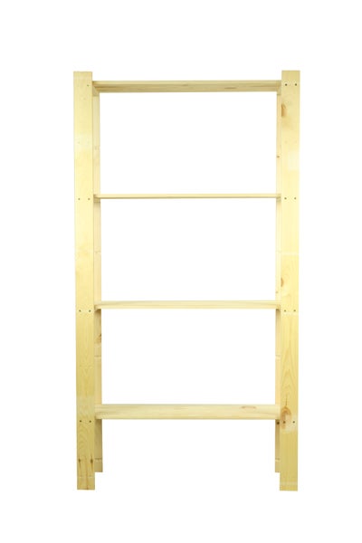 PROREGAL Holzregal Pinepeak HxBxT 150 x 80 x 28 cm 4 Fachboden 1,2 cm Dickes Kiefernholz Natur