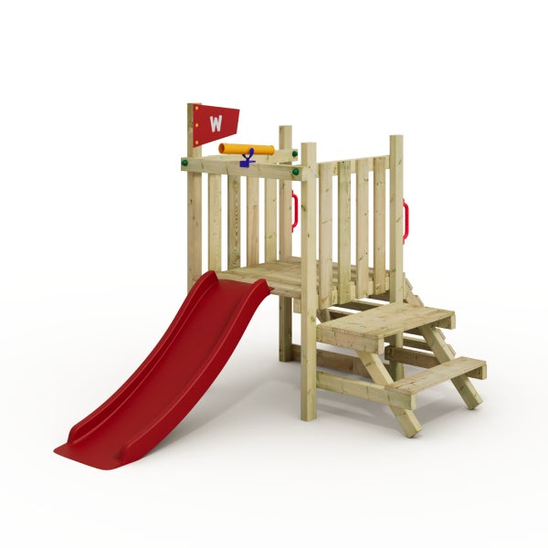 WICKEY Kleinkinder-Kletterturm My First Fort 1 mit Rutsche -rot