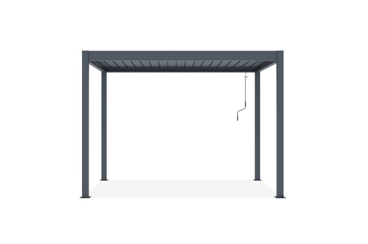 Pergola bioklimatisch aus Aluminium PIANA 297 x 195 x 218 cm selbsttragende - mit isolierten  verstellbares Lamellendach, grauem