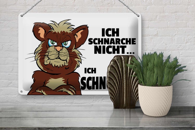 Blechschild Spruch 30x20cm ich schnarche nicht ich schnurre