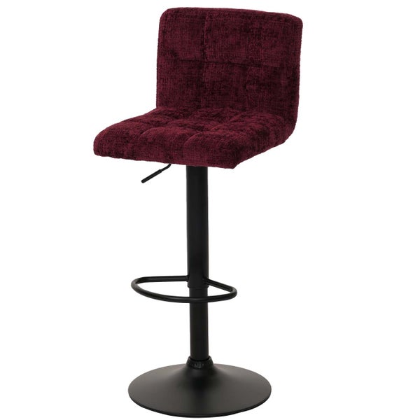 Gepolsterter Barhocker mit Fußstütze und höhenverstellbarem Sitz