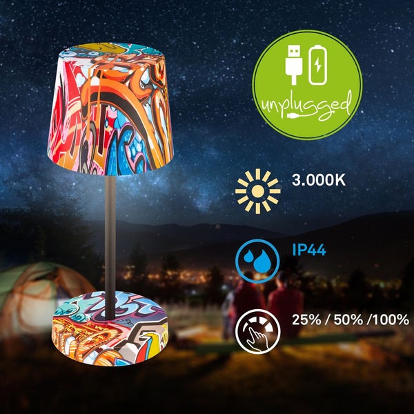 LED Tischlampe Akku IP44 Tischleuchte kabellos Aussen/Innen Dimmbar Touch