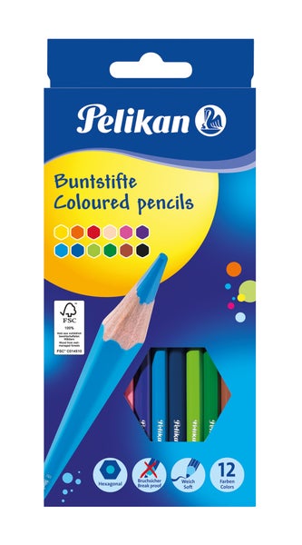 Pelikan Buntstifte sechseckig, 12er Set