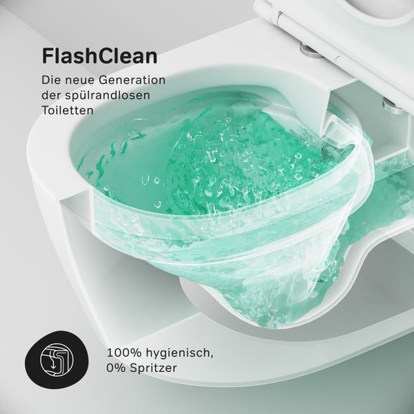 AM.PM Wand-WC  Tiefspüler ohne Spülrand weiß glänzend mit WC-Sitz CXB1700SC X- Joy S