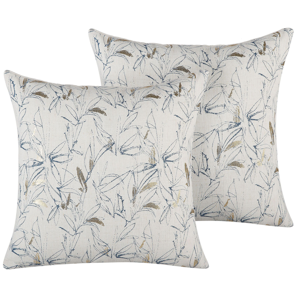 Dekokissen 2er Set ARBOR 45 x 45 cm Beige Blumenmuster