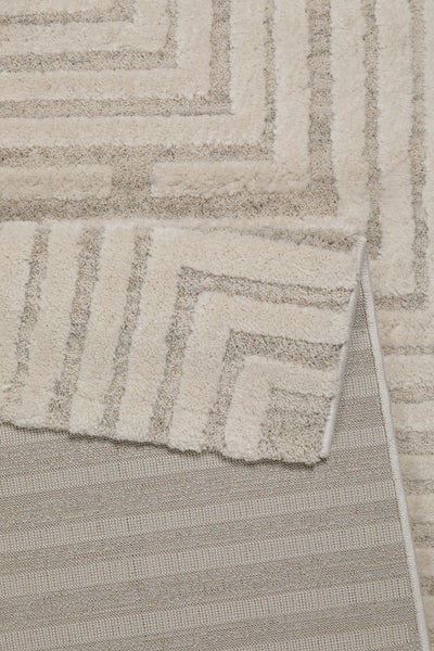 Kurzflor Teppich Creme Beige Hillmar WECONhome 120x170 cm