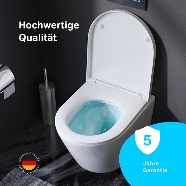 AM.PM Wand-WC  Tiefspüler ohne Spülrand weiß glänzend mit WC-Sitz CNA1700SC Flash