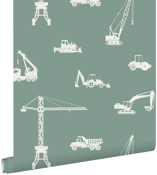 Tapetenrolle mit Baufahrzeugmuster