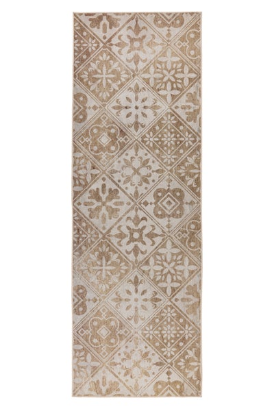 Flurlaeufer mit Vintage Ornament Muster im Fliesen Design