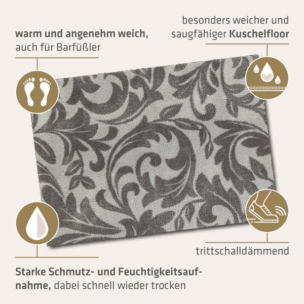 Akzente Feel Badematte mit Motiv in Braun Fußmatte 70 x 100 cm, rutschfest, saugfähig