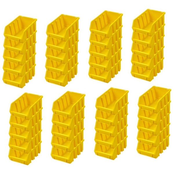 PROREGAL SuperSparSet 40x Sichtlagerbox 2 HxBxT 7,5 x 11,6 x 16,1 cm Polypropylen Gelb