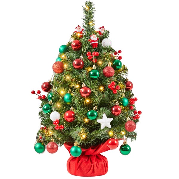 Yaheetech 50cm Weihnachtsbaum mit LED-Lichter , Grün