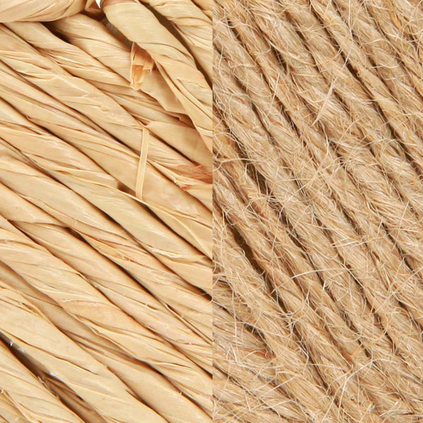 Nahaufnahme von Bast- und Juteschnur