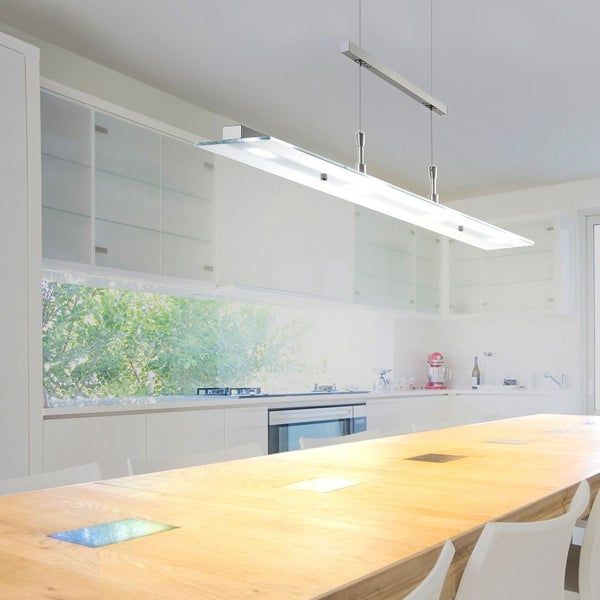 Hängelampe - 16W, 1750lm, LED, höhenverstellbar, dimmbar, warmweiß, matt-nickel