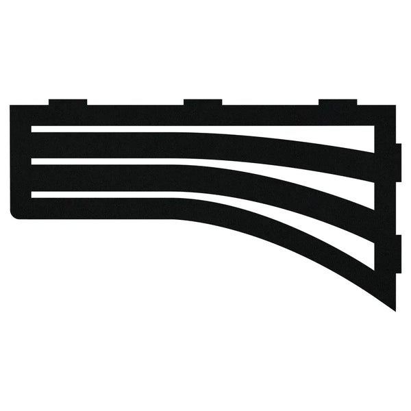 Seitenelement mit geschwungenen Lamellen für Gartenstrukturen.