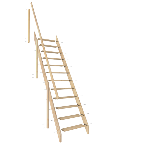 Holzbodentreppe mit Handlauf