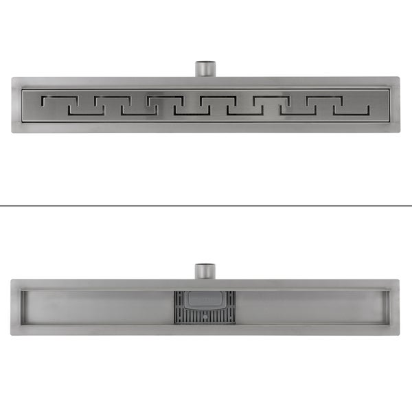 ML-Design Duschrinne 70cm, geschlitzt, extra flach, Edelstahl Bodenablauf Komplettset mit Bodenbefestigung, Duschablauf, selbstreinigender Siphon mit Geruchsstop, Haarsieb, Ablaufrinne für Badezimmer
