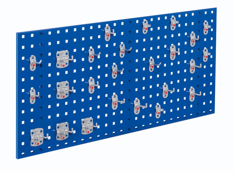 Kappes ®RasterPlan Einsteigerset #8 1x Lochplatte 1000x450mm 1x Werkzeughaltersortiment 25-teilig Enzianblau RAL 5010