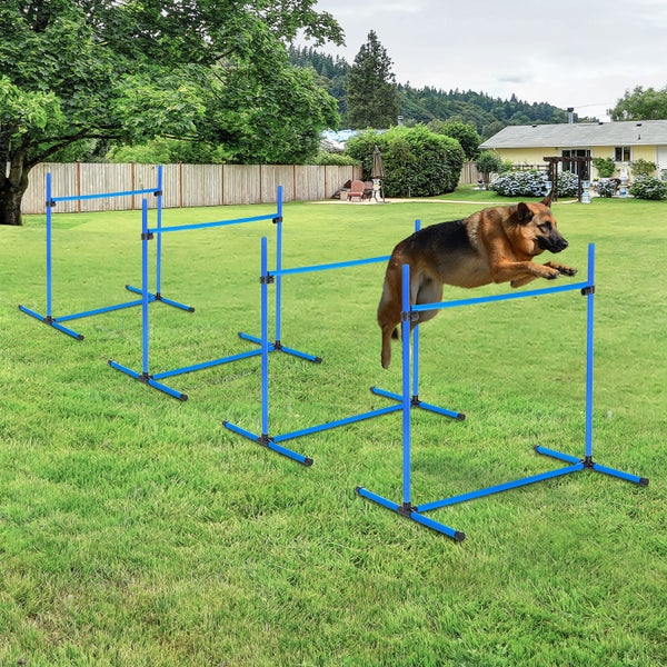 PawHut Agility-Ausrüstung, L99 x B65 x H94 cm, Kunststoff (PE, ABS), Blau
