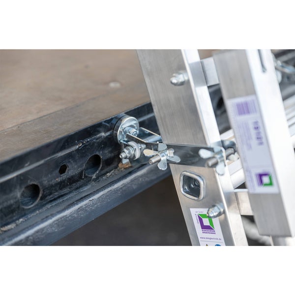 MUNK Stufen-Anlegeleiter LKW inkl. Magnet Montagesatz mit 5 Stufen und Ausstiegsholm links