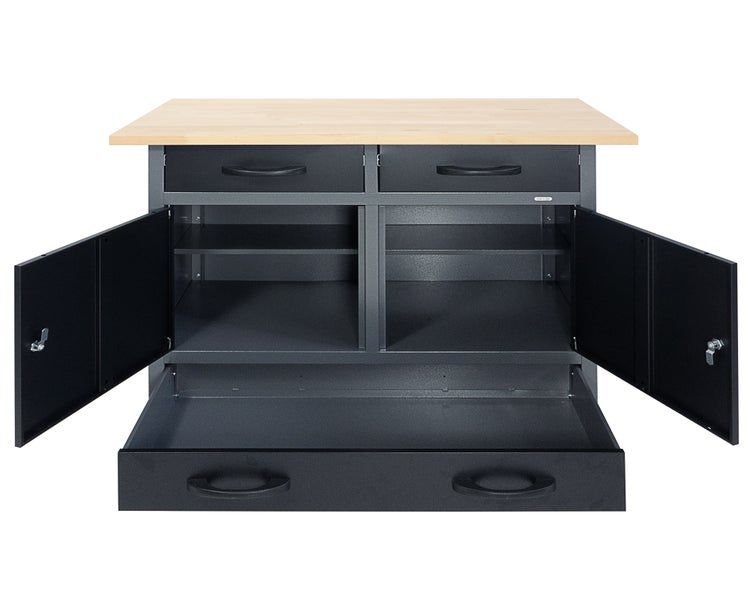 Ondis24 Werkstatt Set Werner Plus 120 cm 2 Schränke, Werkstatteinrichtung, Werkbank