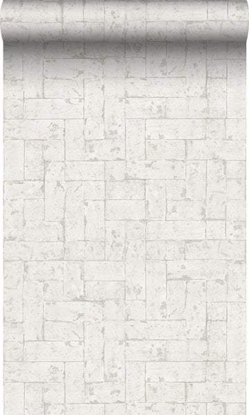 Origin Wallcoverings Tapete Backstein-Optik Crême-Weiß - 53 cm x 10,05 m - 347567