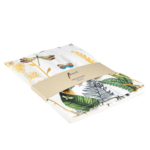 Tischläufer aus Baumwolle mit Pflanzenmotiven, 40 mal 150 Zentimeter