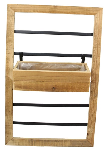 FRANK FLECHTWAREN | Wandpflanzer Industrial, HOLZ, 48 x 73 cm, Pflanzkasten 35 x 13 x 10 cm