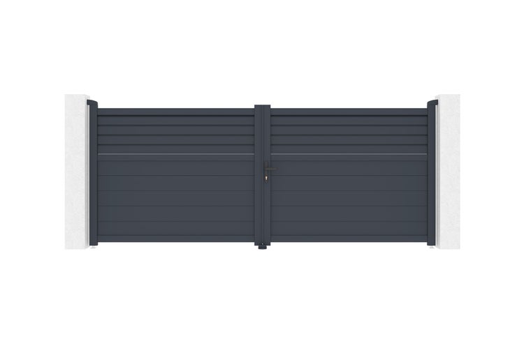 Flügeltor 3,5 m CARPATIA H.140 graues Aluminium