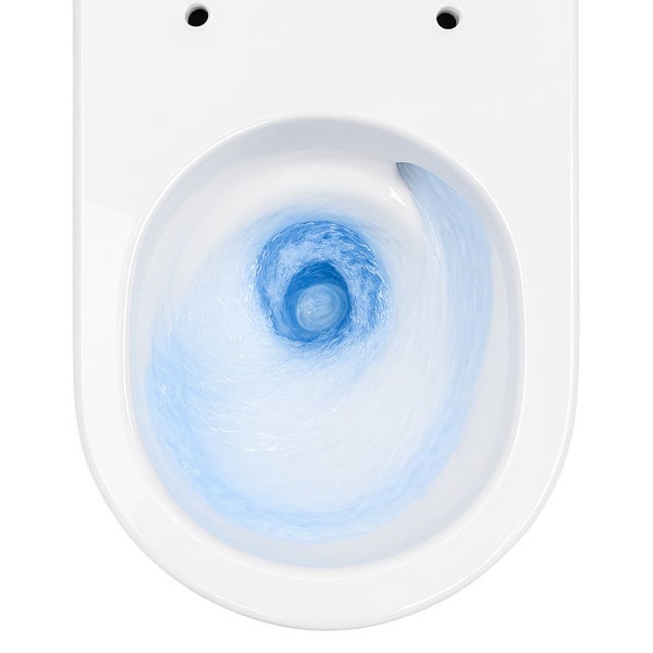 Whirlflush Hänge Wand WC Soho 3.0 Spülrandlos Tornado Spülung Weiß Glanz mit WC-Sitz Super Slim Toilette