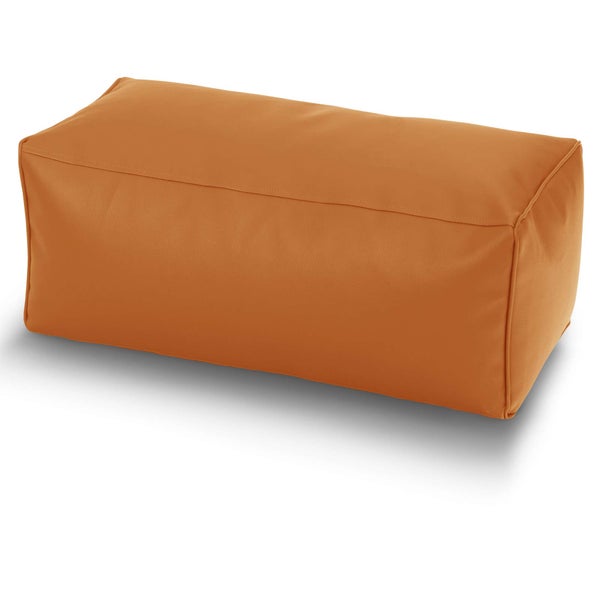 Green Bean Sitzhocker aus Kunstleder - Pouf mit EPS Perlen Füllung - 70 x 33 x 28cm - perfekte Ergänzung zum Sitzsack - Sitzwürfel Sitzkissen Hocker Fußhocker - Cognac