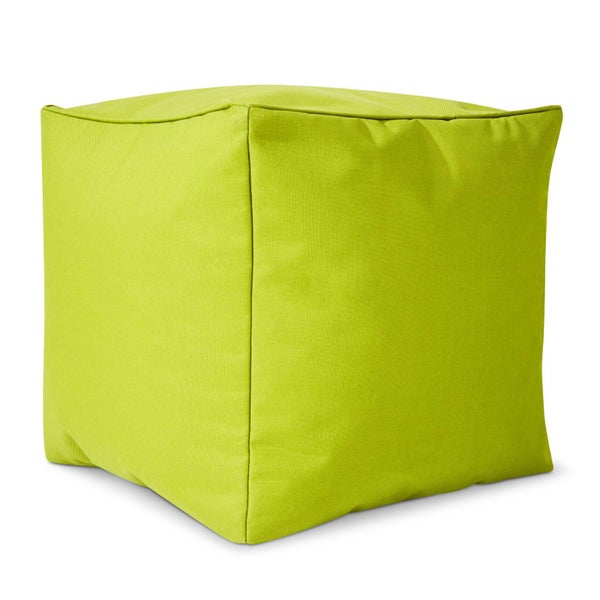 Green Bean Sitzsack-Hocker 40x40x40cm mit EPS-Perlen Füllung - Fußhocker Fußkissen Sitz-Pouf für Sitzsäcke - Bodenkissen für Kinder und Erwachsene - Fußablage Sitzkissen Sitzhocker Hellgrün