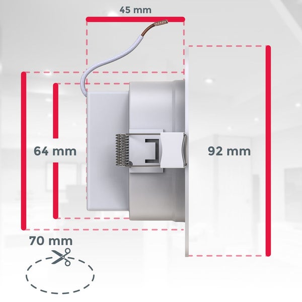 Einbaustrahler 70mm 3er Set - 230V, 4,8W, 450lm, LED, dimmbar, Fernbedienung, RGBW, weiß