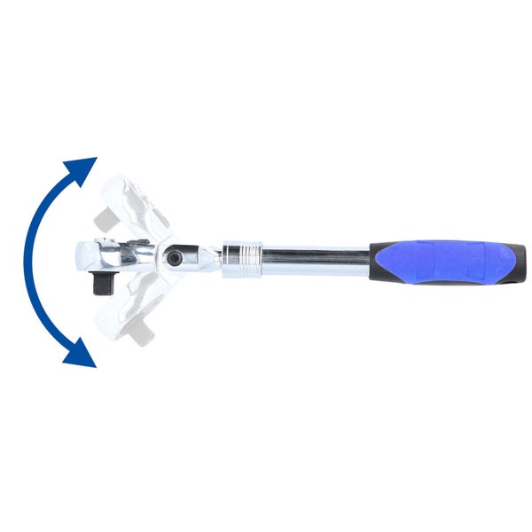BRILLIANT TOOLS 1/2 Teleskop-Umschaltknarre mit flexibelem Kopf - BT022993