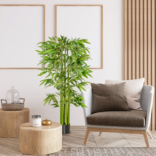 HOMCOM, Künstliche Pflanzen, Zimmerpflanze, Ø17 x 160H cm, PE, Grün+Schwarz<br />