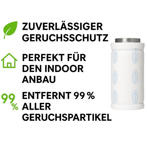 Can-Lite Geruchsfilter mit dem Slogan zuverlässiger Geruchsschutz