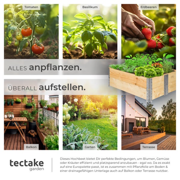 Hochbeet tectake  120 x 80 x 19 cm aus Holz holzdekor