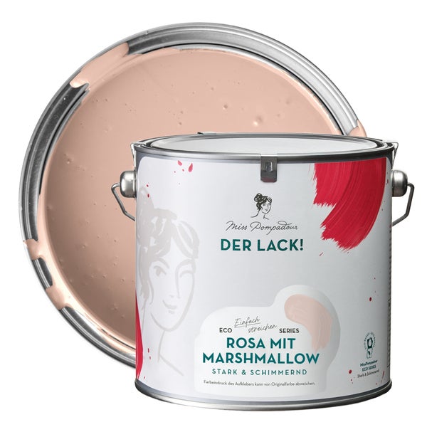 MissPompadour seidenmatte Holzfarbe - Rosa mit Marshmallow - 2,5 L, Möbelfarbe ohne Schleifen - Farbe für Holz, Metall, Kunststoff - Holzlack, Möbellack schnelltrocknend mit hoher Deckkraft