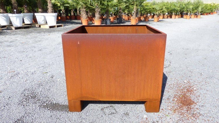 Cortenstahl Pflanzkübel 70x70x60 Rostkübel Rost Stahl Kübel Blumenkübel XXL