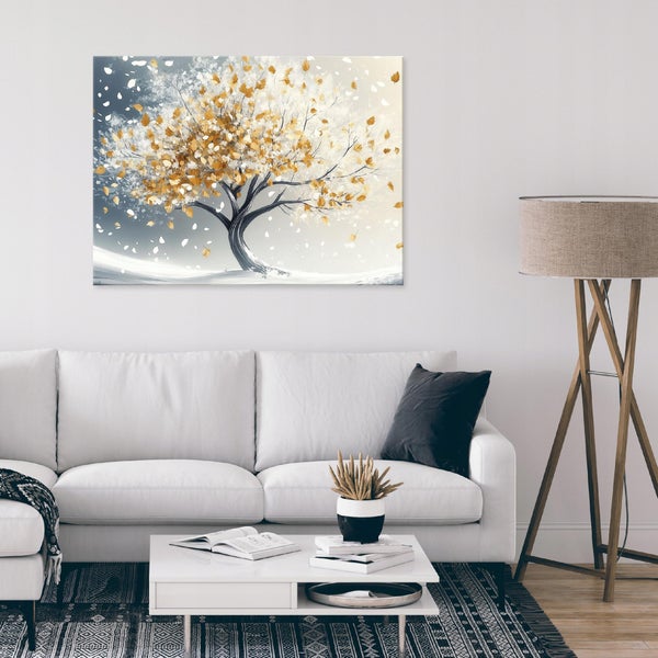 Leinwand Bilder Abstrakt Baum Leinwandbild Wandbild Wohnzimmer 120X80 cm