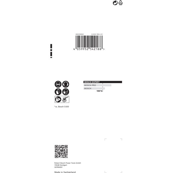 Produktverpackungsdetails mit Barcode, Sicherheitssymbolen und Herstellerinformationen