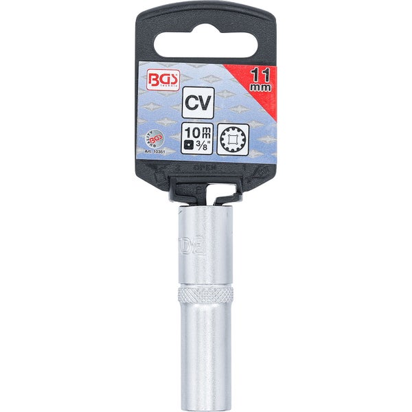 BGS Steckschlüssel-Einsatz Gear Lock tief Antrieb Innenvierkant 10 mm (3/8) SW 11 mm - 10351