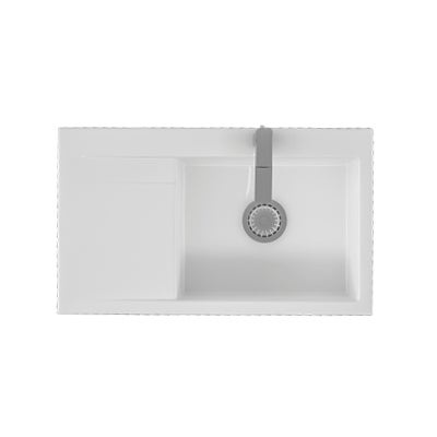 Keramikspüle 86x51 Keramik Küchespüle Weiss