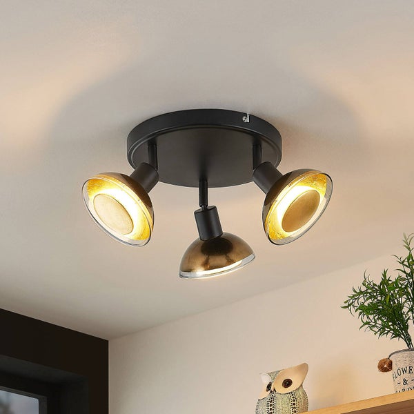 Lindby Strahler Erin in Schwarz aus Metall (3 flammig, GU10 ) - Deckenlampe Deckenleuchte Lampe Spot Wohnzimmerleuchte