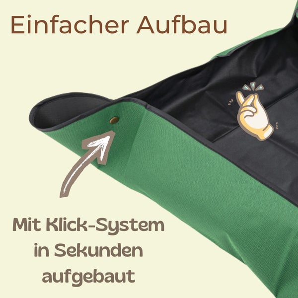 Detailansicht einer Pflanzmatte mit Druckknöpfen für einen einfachen Aufbau durch ein Klick-System.