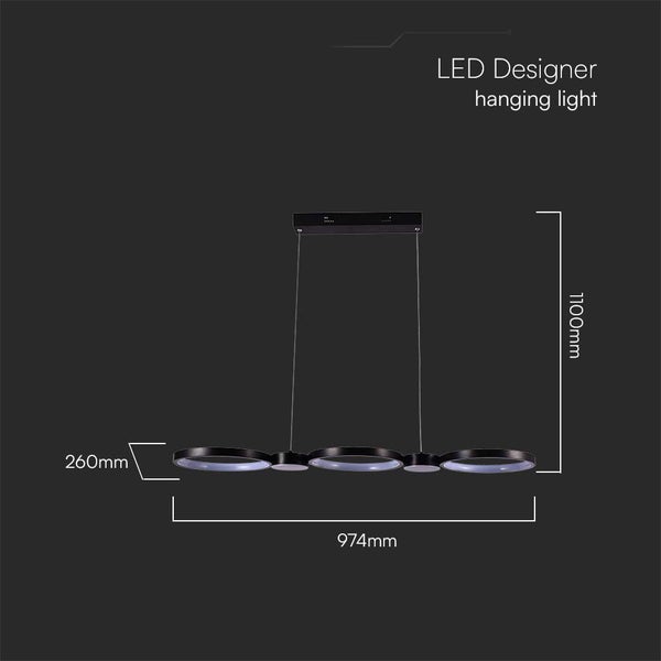LED Designer Hängeleuchte mit Abmessungen